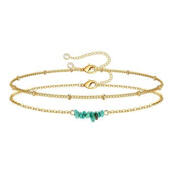 DONNA TURQUOISE BAR LAYERED BRACELET