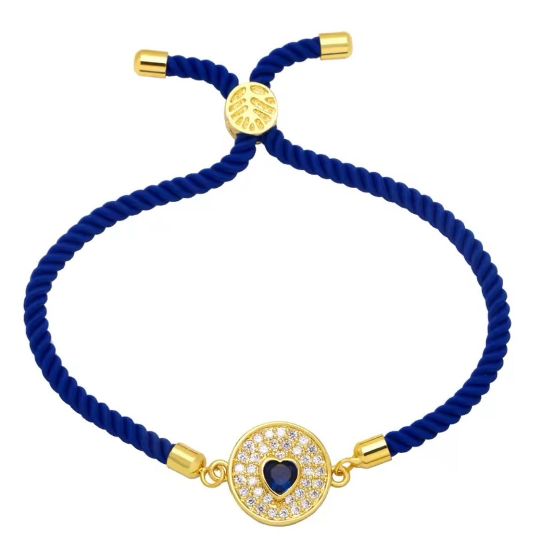 BLUE HEART CHARM BRACELET