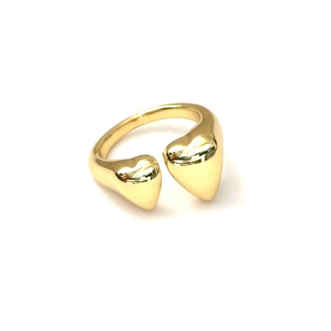 GOLDEN HEART DUO RING