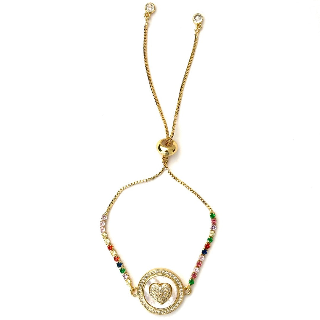 RAINBOW HEART CHARM BRACELET