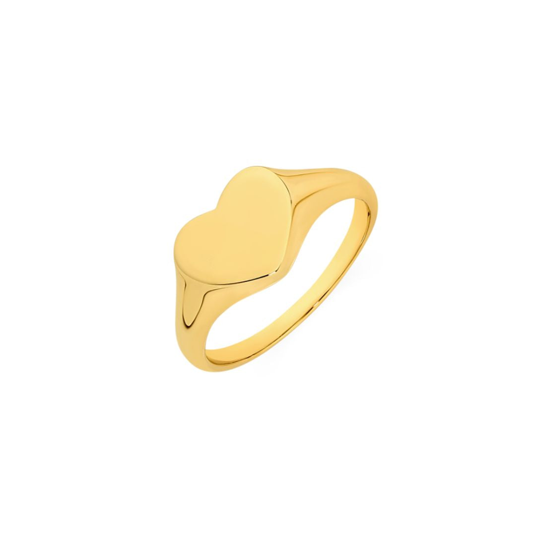 GOLDEN HEART SIGNET RING