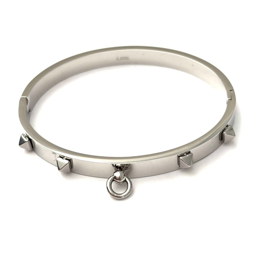 SILVER SPIKES BANGLE