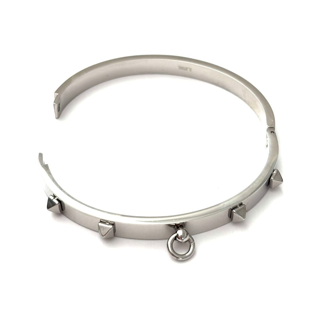 SILVER SPIKES BANGLE