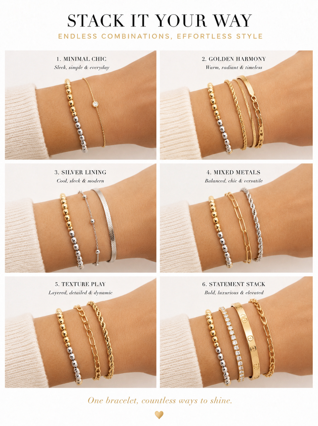 TWO-TONE BEADS BRACELET