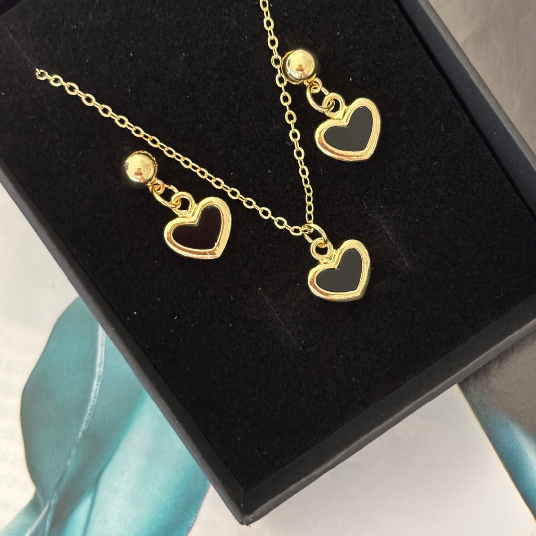 BLACK HEART GIFT SET - GOLD