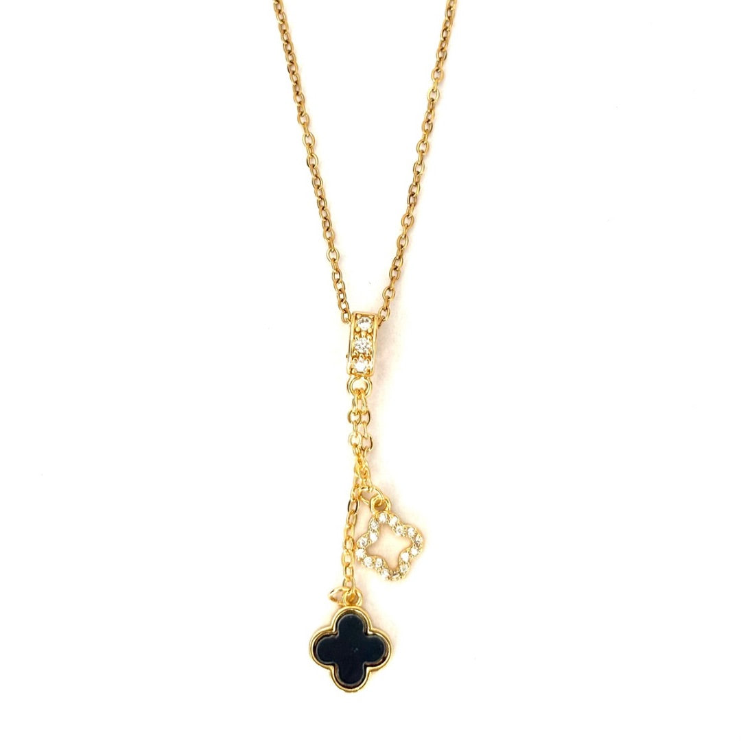 BLACK CLOVER CHARM NECKLACE