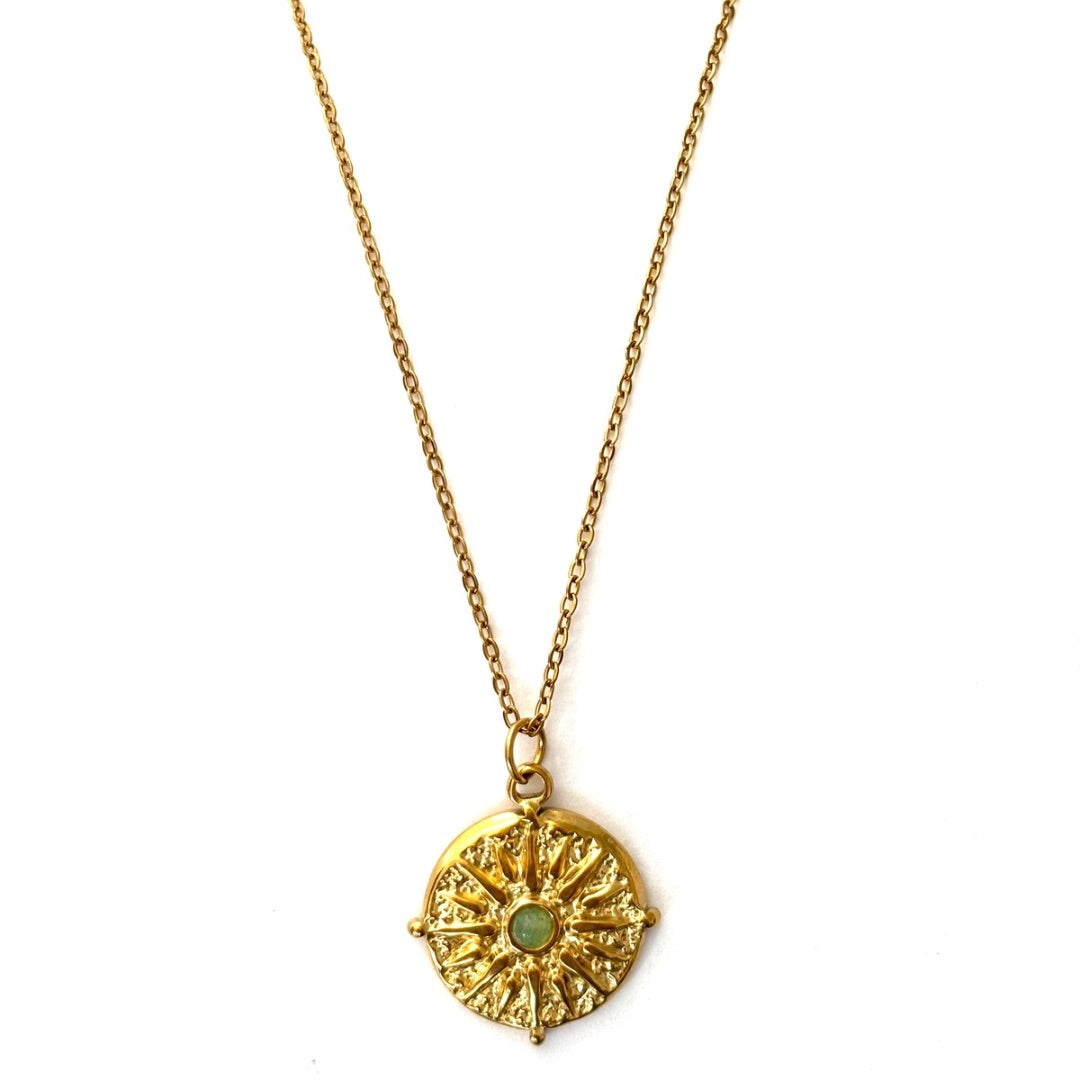 GOLDEN SUN COMPASS NECKLACE