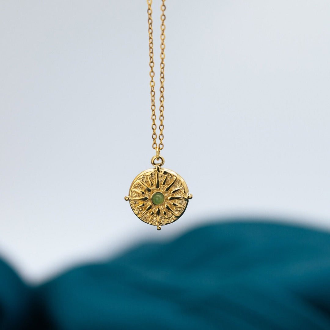 GOLDEN SUN COMPASS NECKLACE