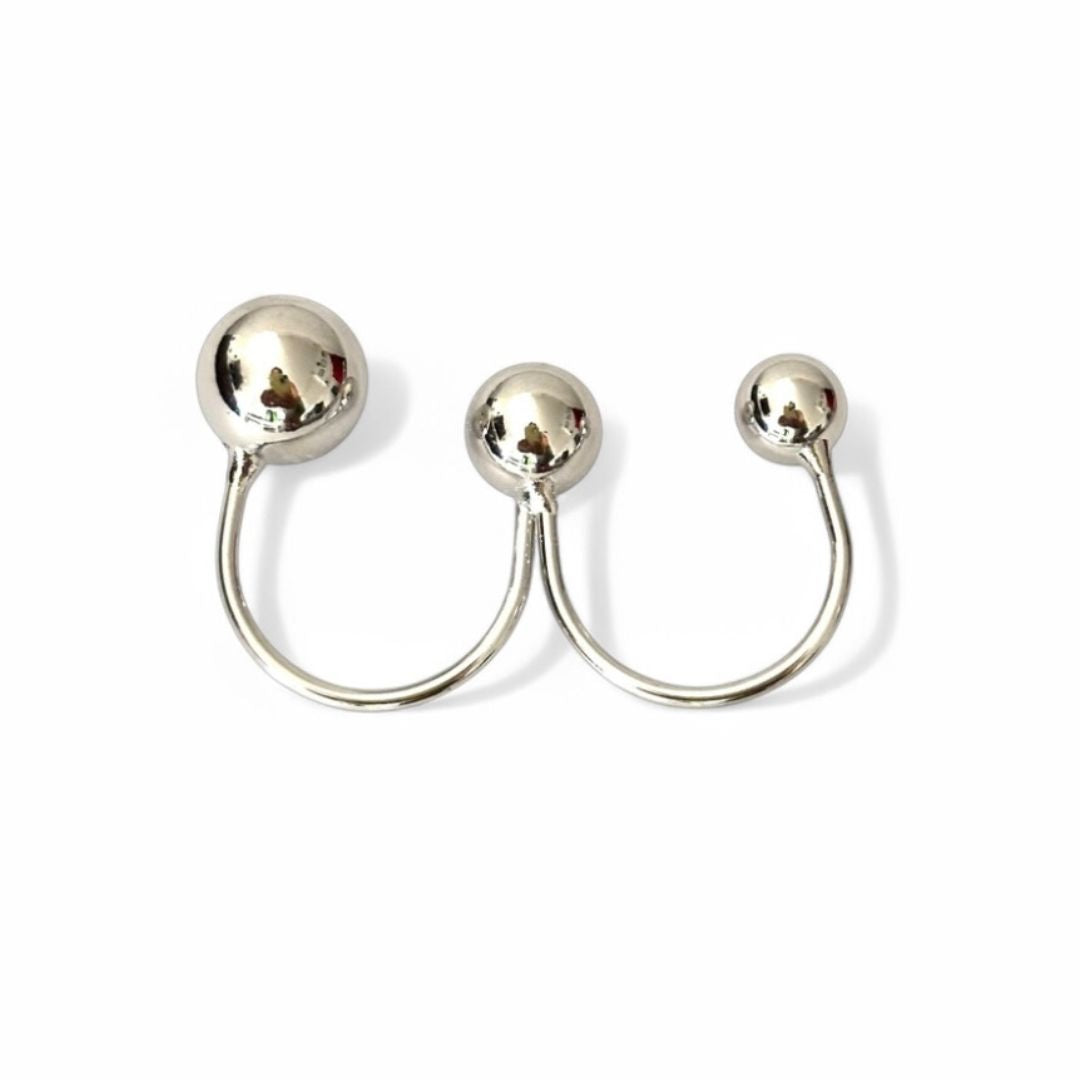 TRIO ORB SILVER RING