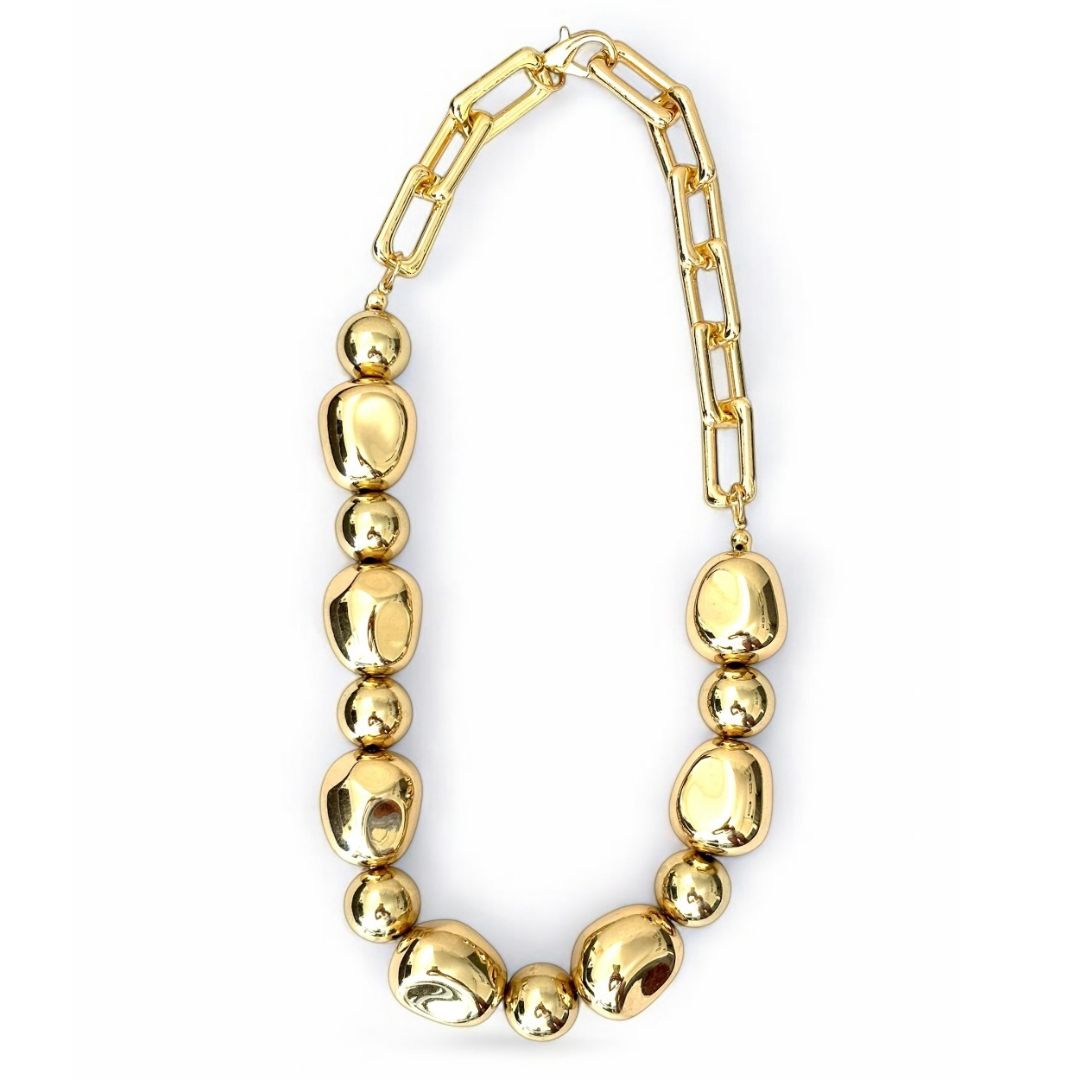 CHUNKY NUGGET LINK STATEMENT NECKLACE