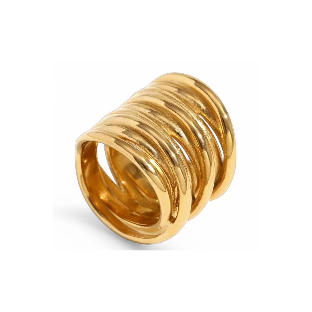 AURORA SPIRAL GOLD STATEMENT RING