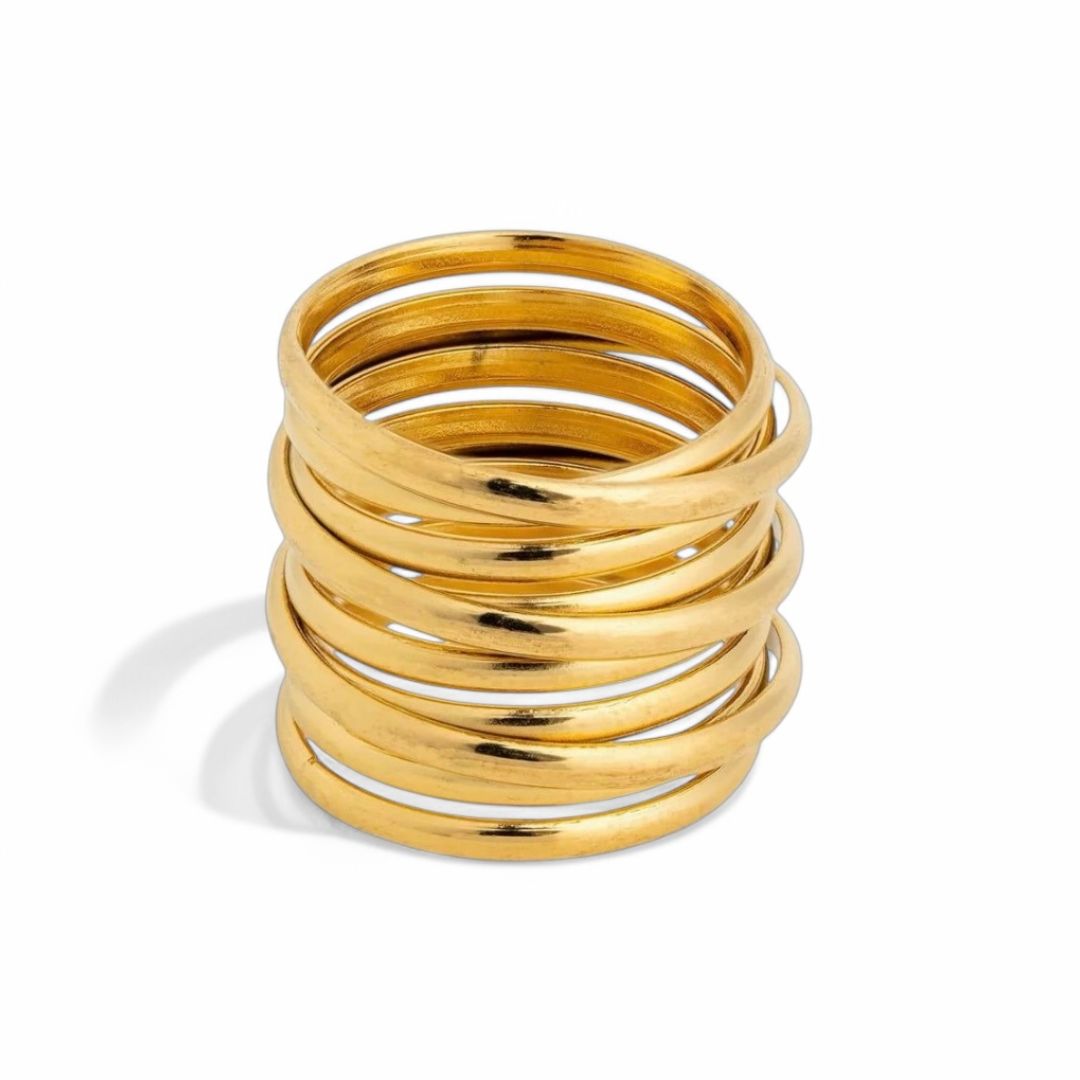 AURORA SPIRAL GOLD STATEMENT RING