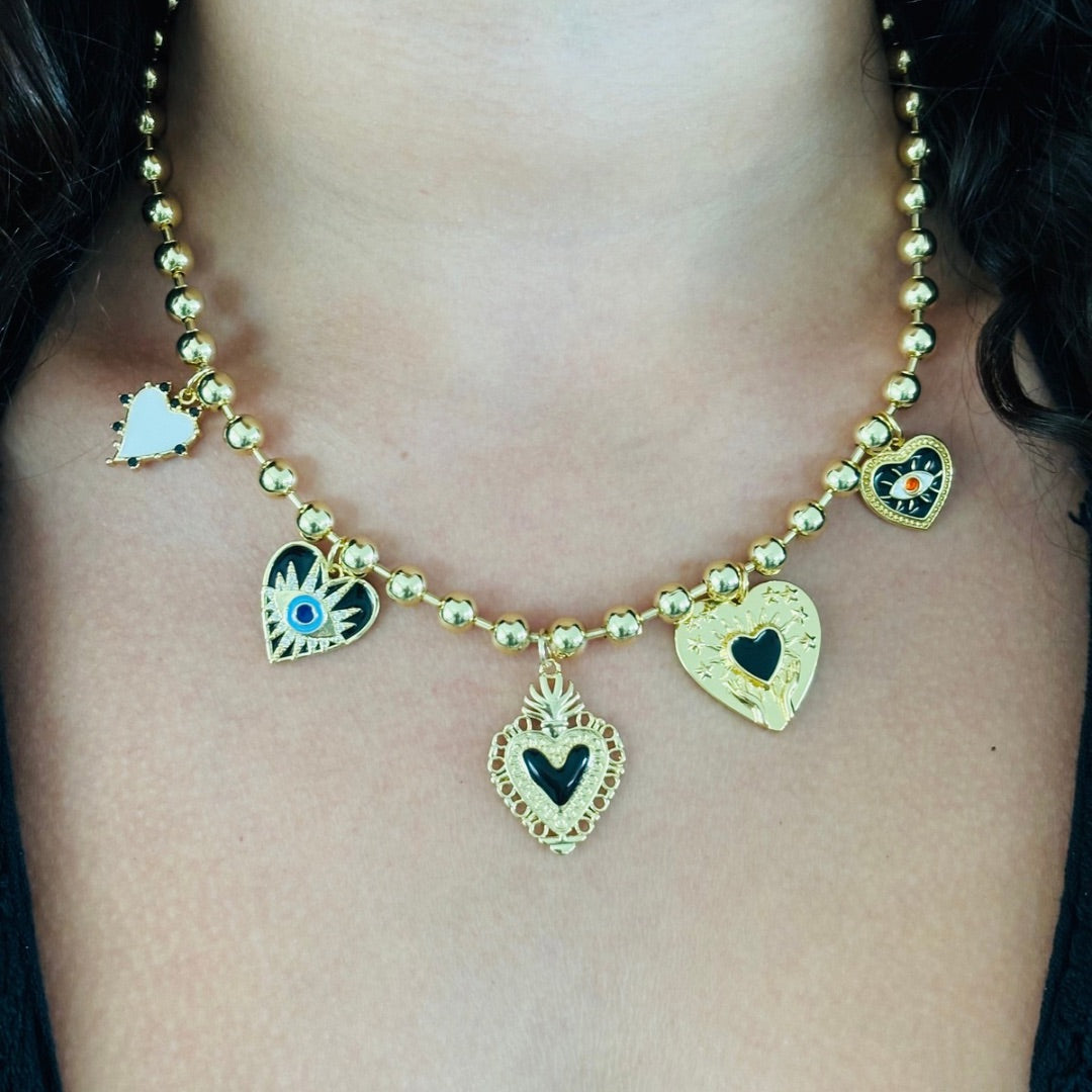 MYSTIQUE HEART CHARM NECKLACE