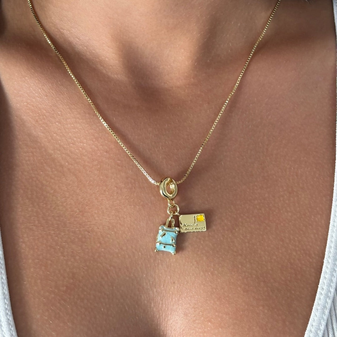 BLUE TRAVEL NECKLACE