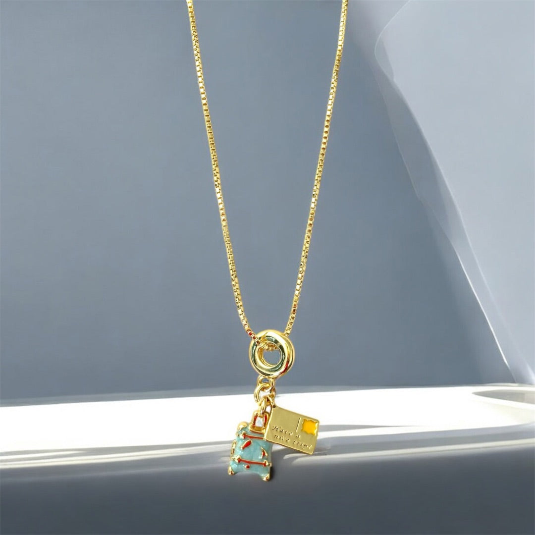 BLUE TRAVEL NECKLACE