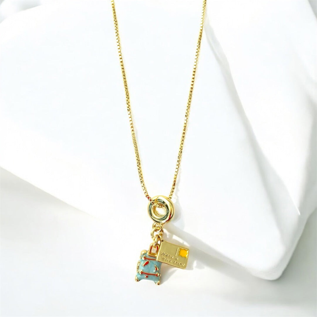BLUE TRAVEL NECKLACE
