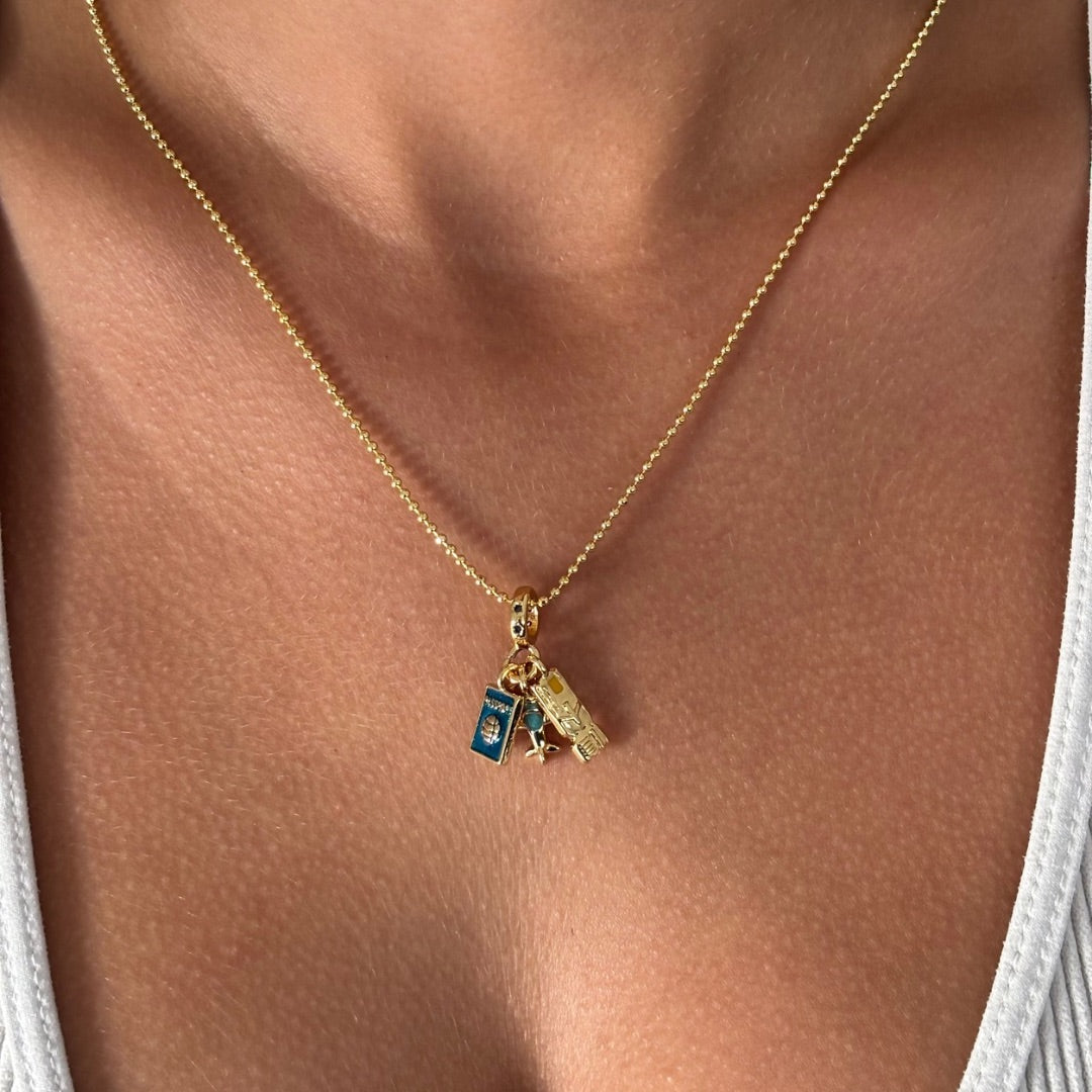 AIRPLANE PASSPORT NECKLACE