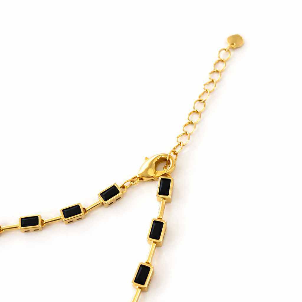 NOIR CASCADE LARIAT NECKLACE