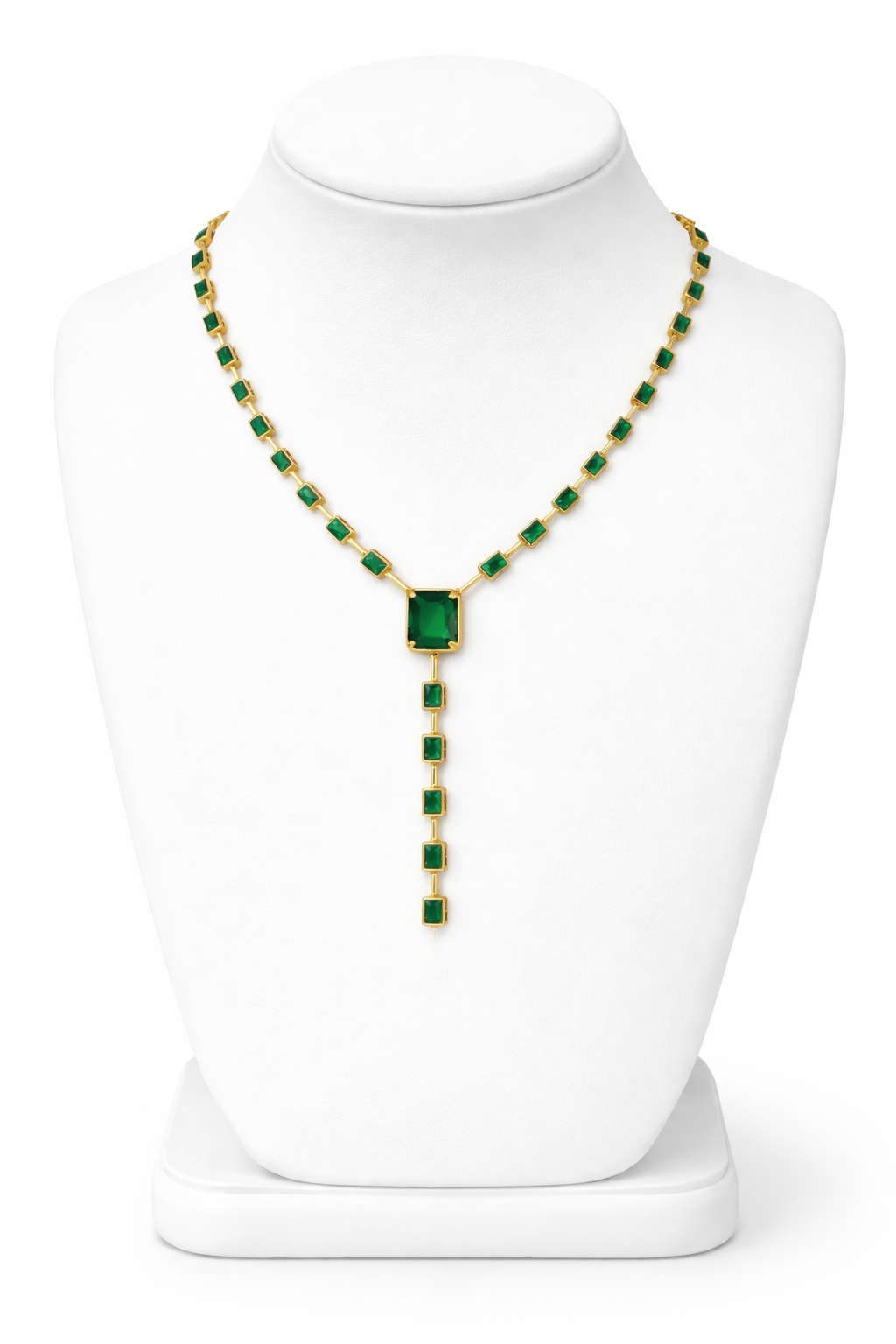 EMERALD CASCADE LARIAT NECKLACE