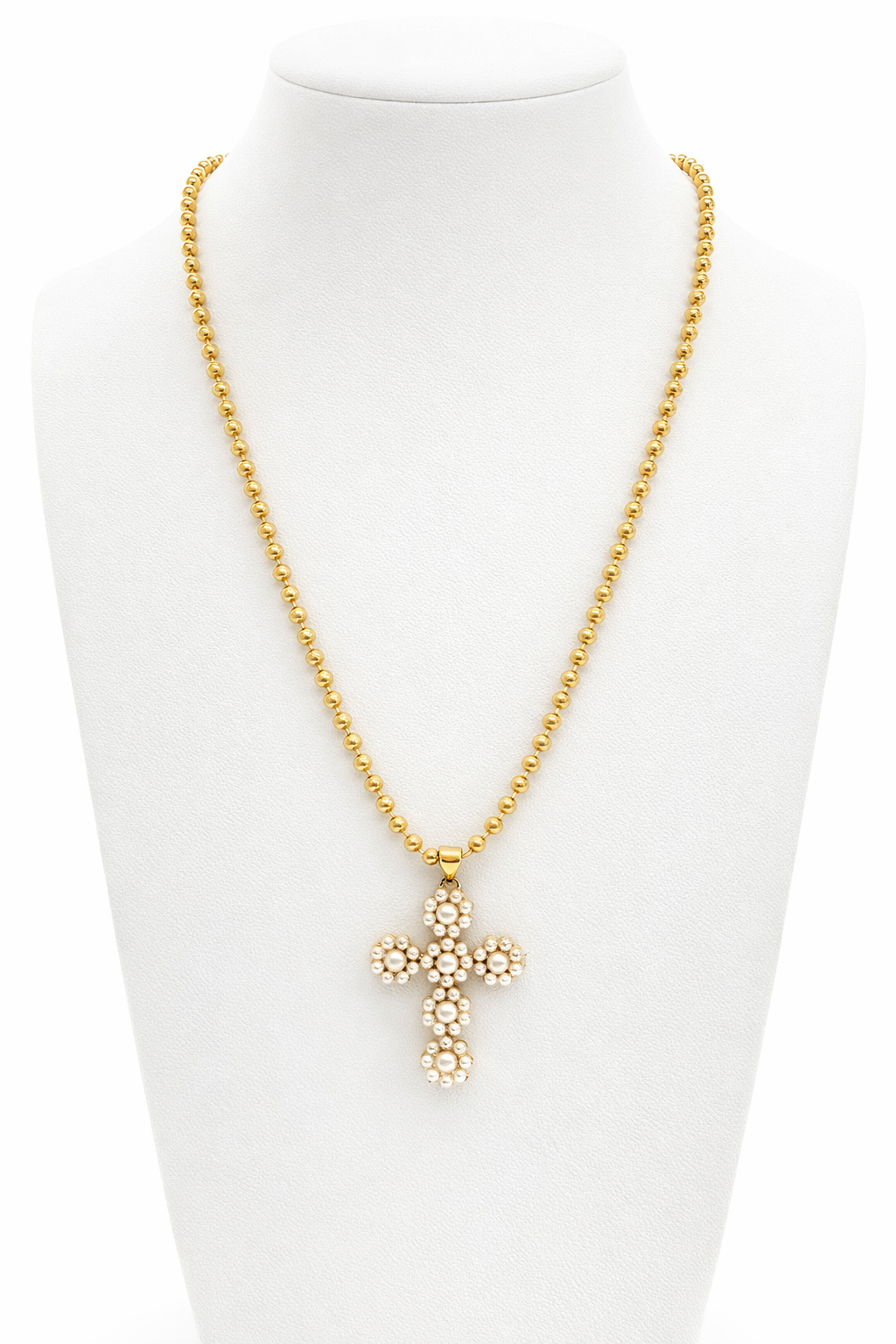 CELESTIA PEARL CROSS NECKLACE