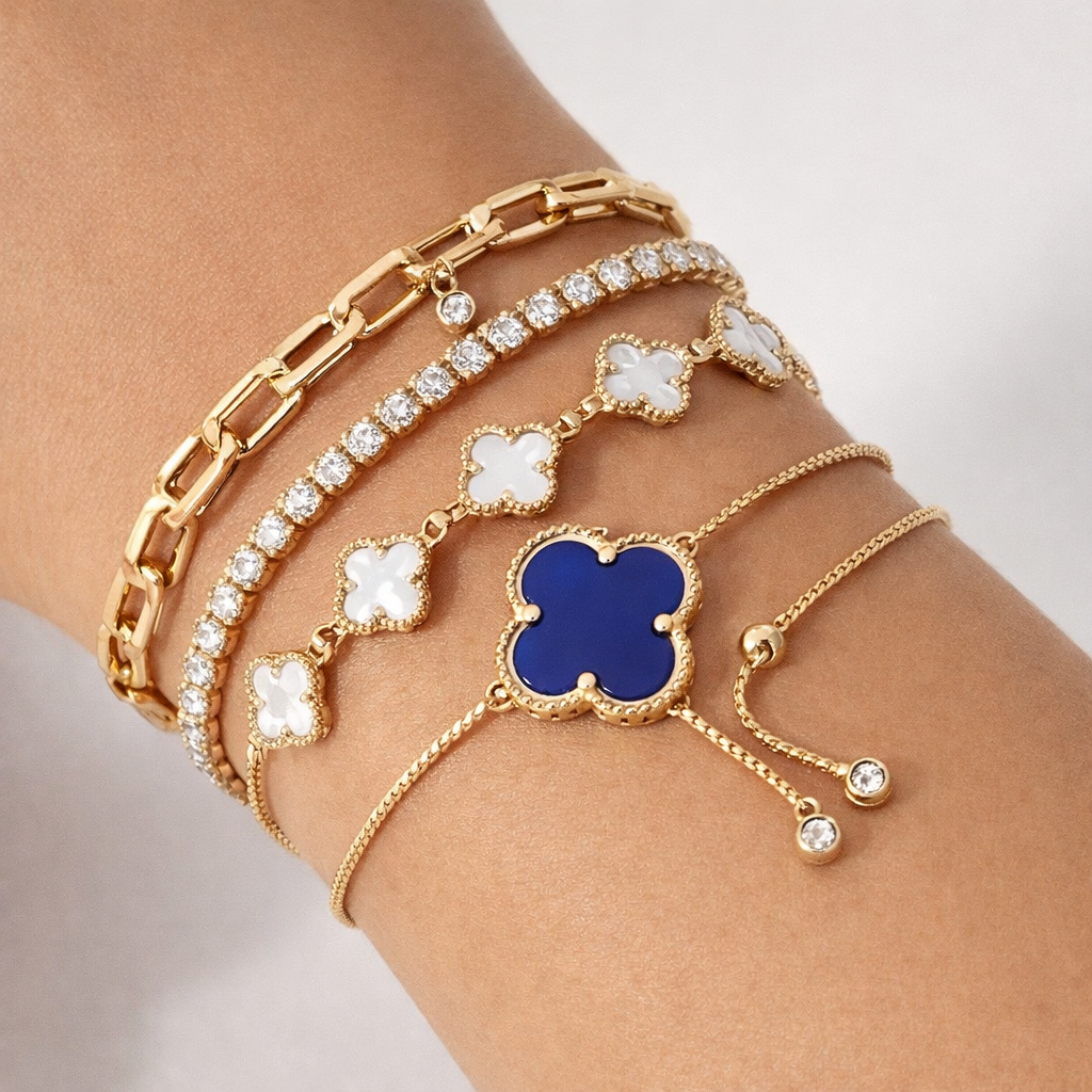LAPIS CLOVER BRACELET