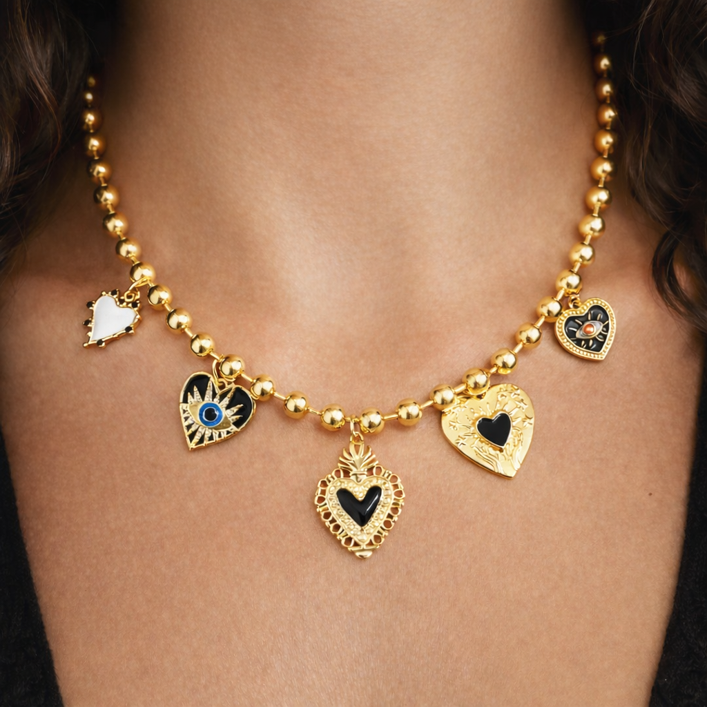 MYSTIQUE HEART CHARM NECKLACE