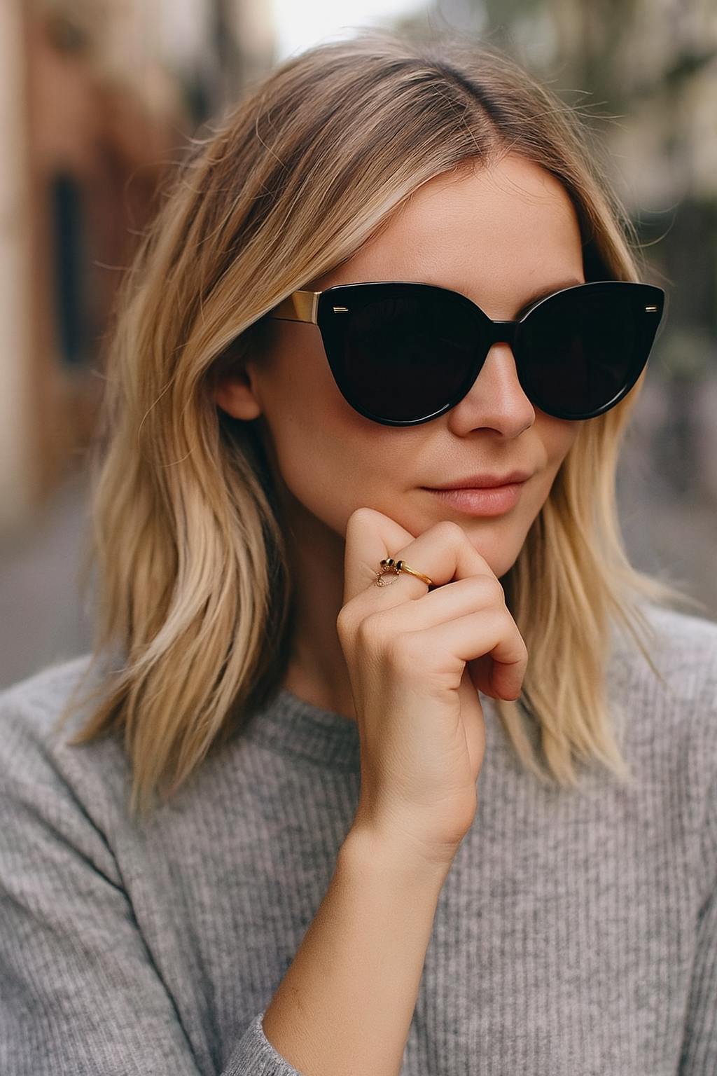 BLACK TRIO RING