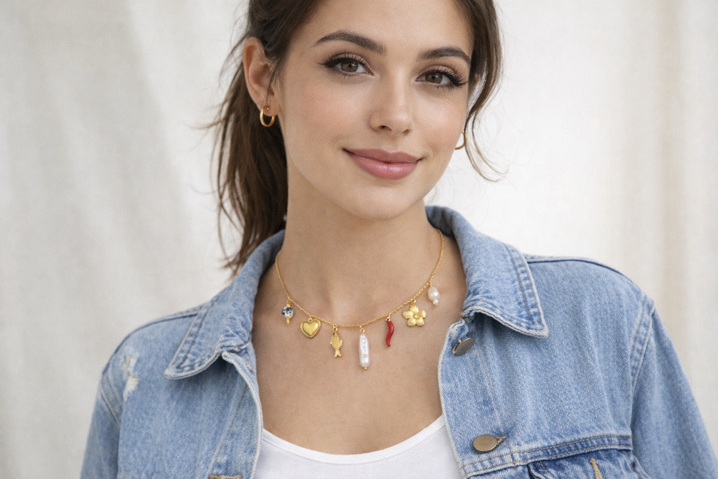 PEPPER FISH PEARL CHARM NECKLACE