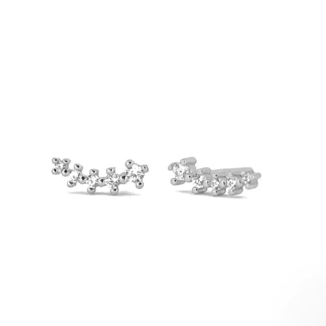 FOUR STONE CASCADE EARRING - SILVER