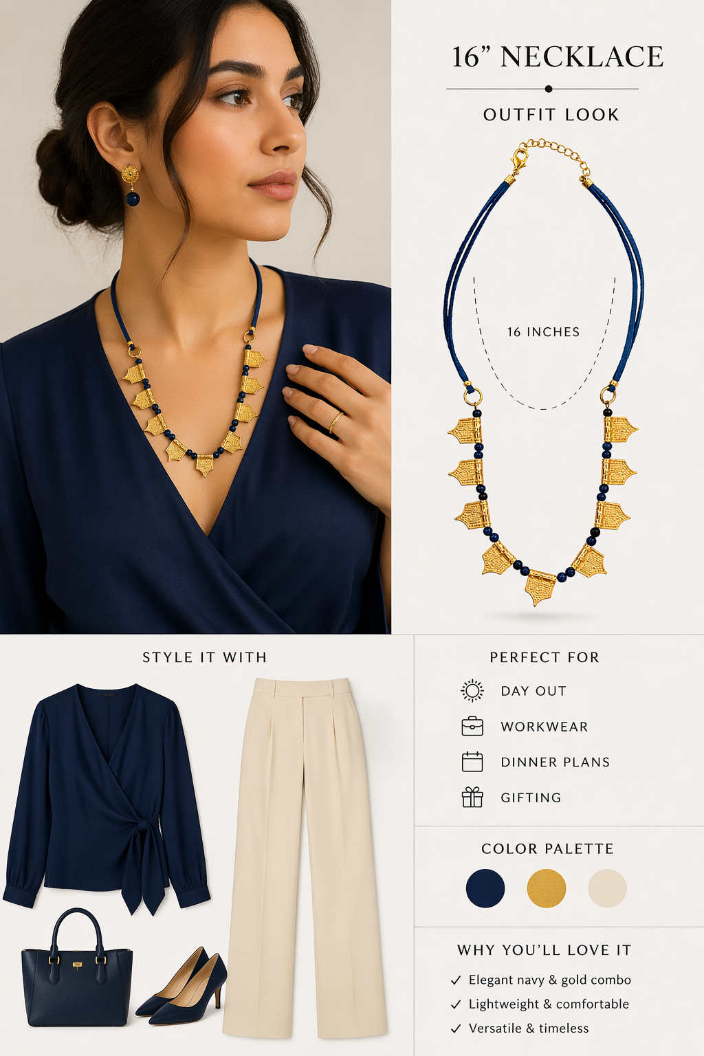 COSTA DORADA LAPIS STATEMENT NECKLACE