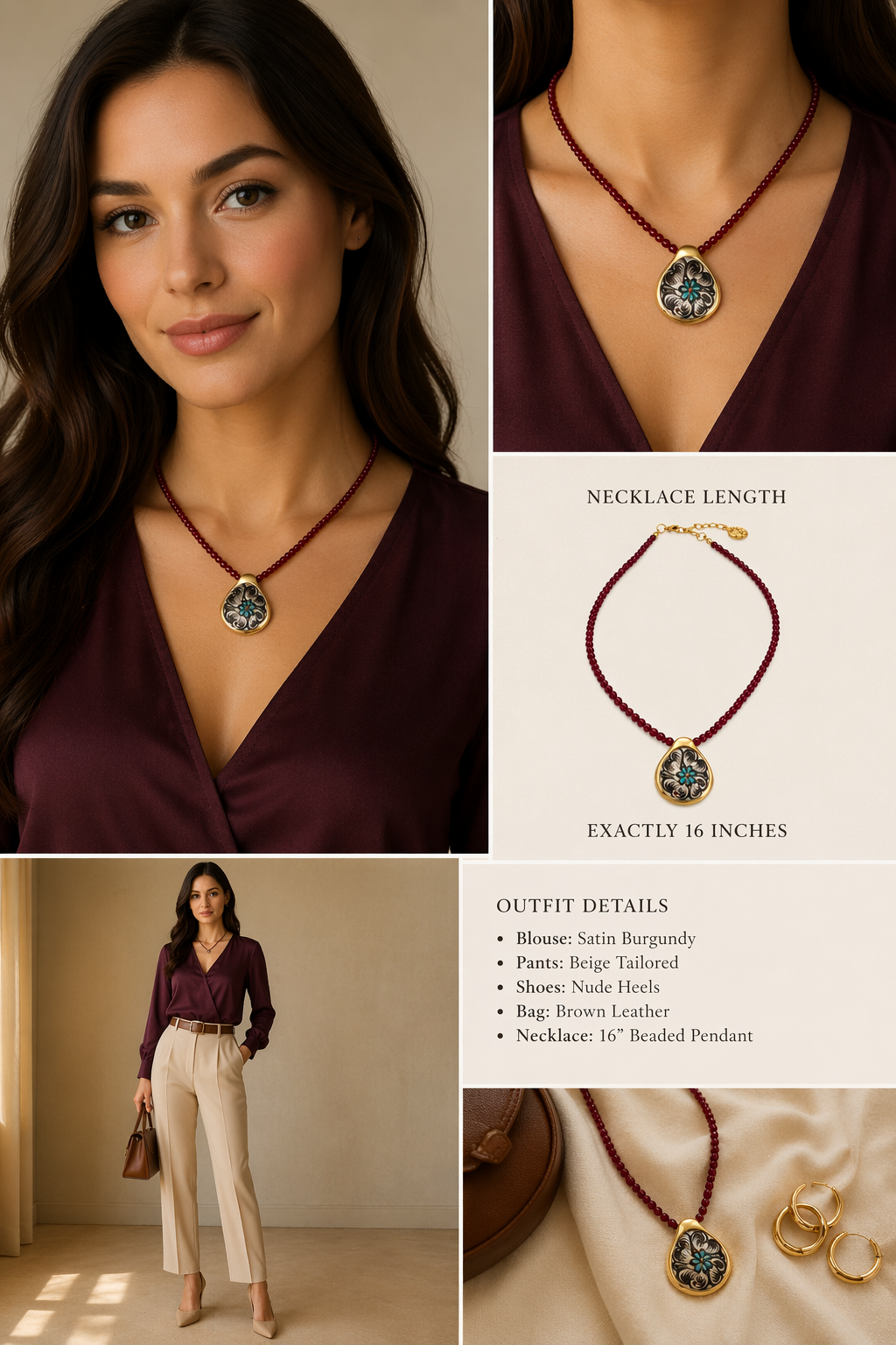 SCARLET MEDALLION NECKLACE