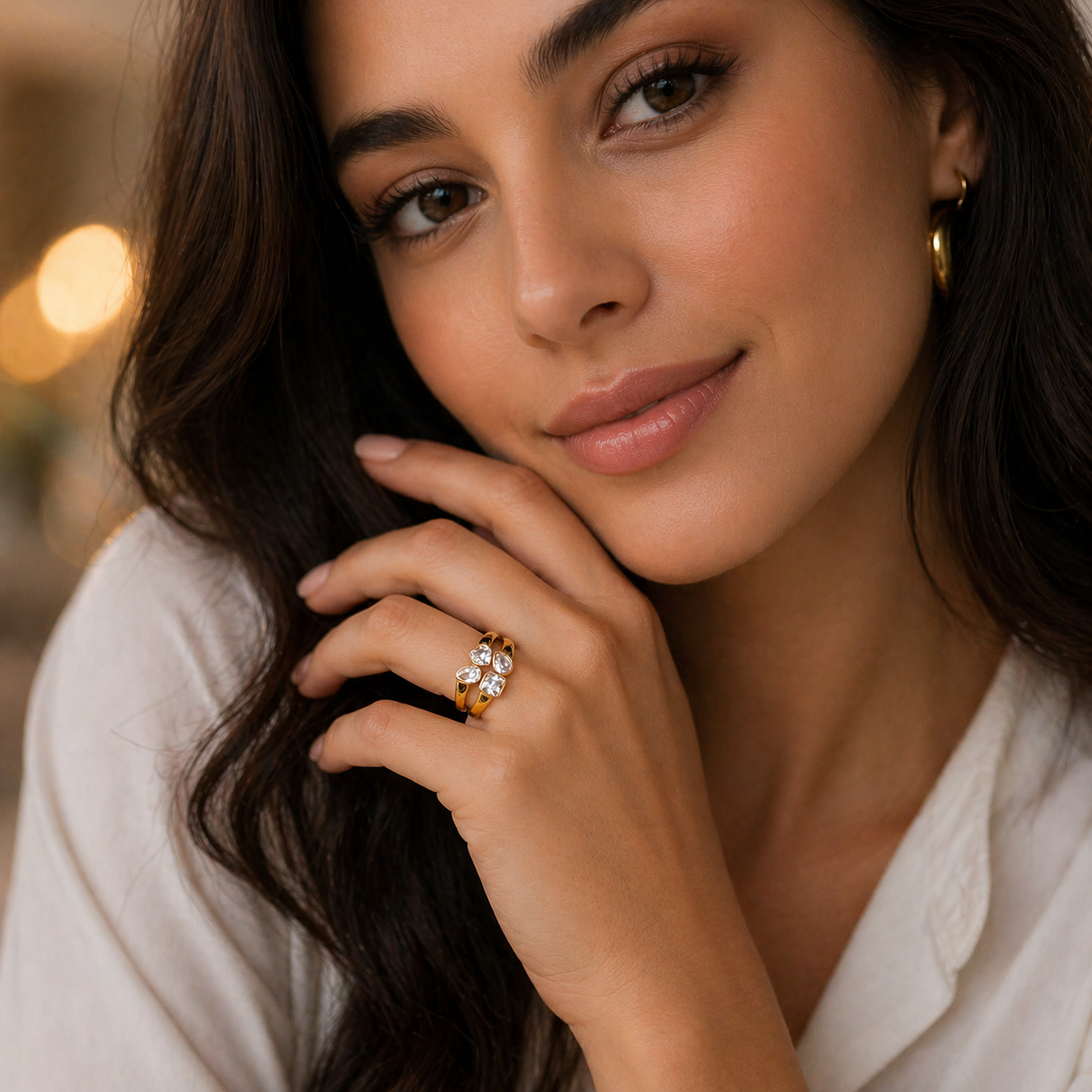 FOUR STONE GEOMETRIC RING