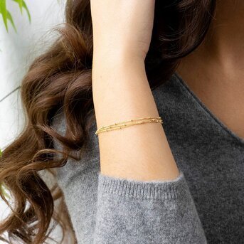 AMY SINGLE STONE LAYERED BRACELET - Metales & Co