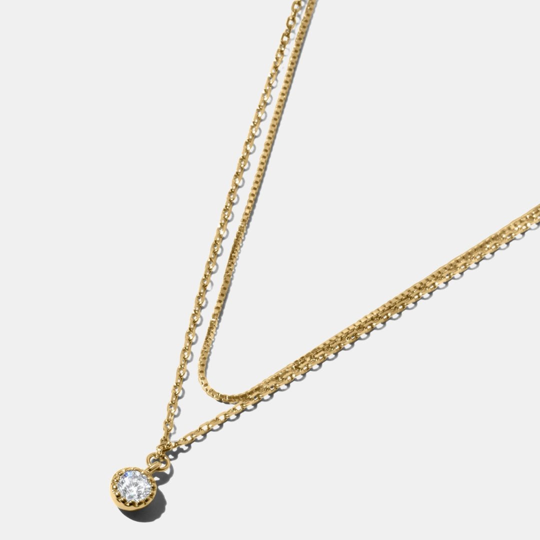 ANNABELLA SINGLE STONE PENDANT NECKLACE - Metales & Co