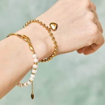 AVA HEART CHARM 18K GOLD - PLATED BRACELET - Metales & Co