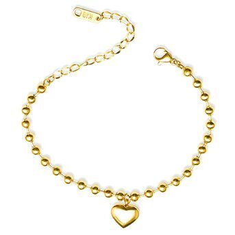 AVA HEART CHARM 18K GOLD - PLATED BRACELET - Metales & Co
