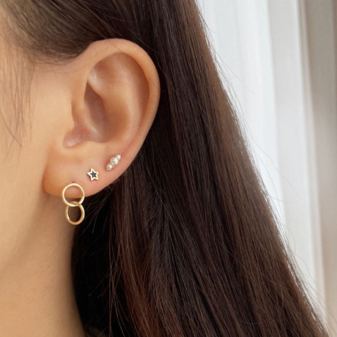 BLACK STAR STUD - Metales & Co
