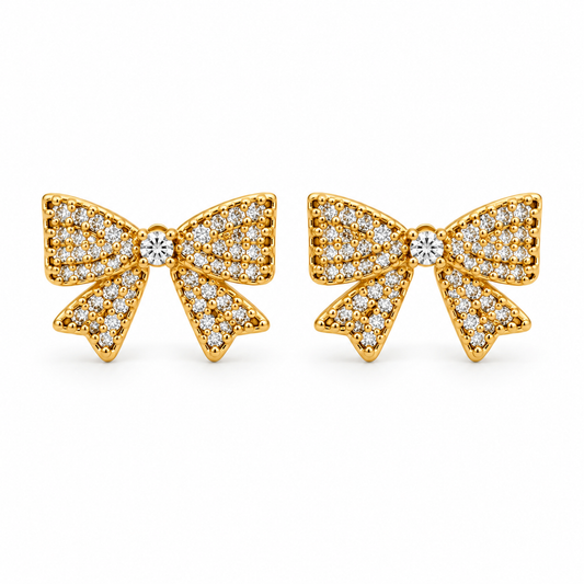 CRYSTAL BOW EARRINGS