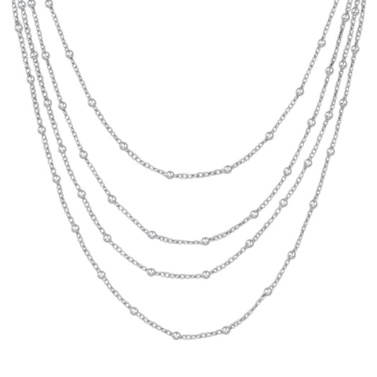 CASCADE LAYERED SILVER NECKLACE