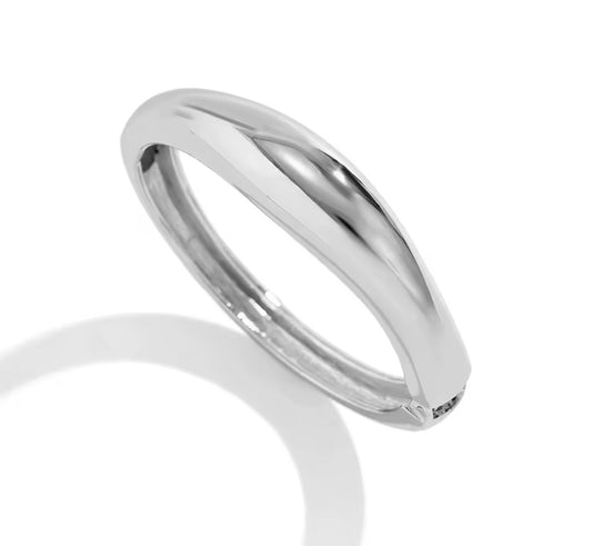 OPEN BANGLE BRACELET - SILVER