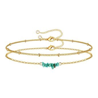 DONNA TURQUOISE BAR LAYERED BRACELET