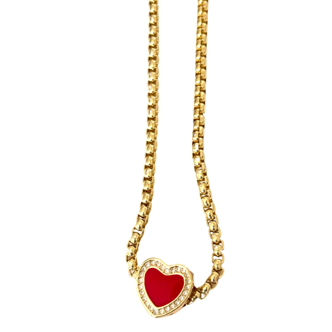 GOLDEN HEART CHARM NECKLACE