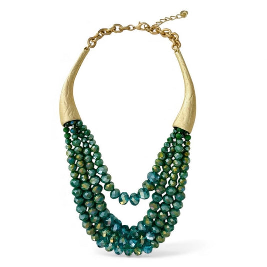EMERALD CASCADE STATEMENT NECKLACE