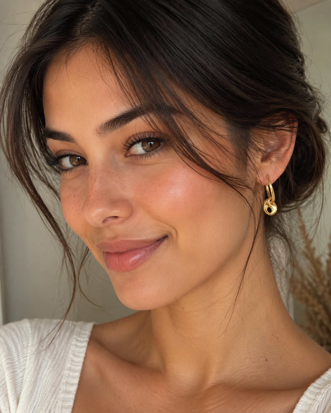 GOLD COFFEE BEAN EARRINGS