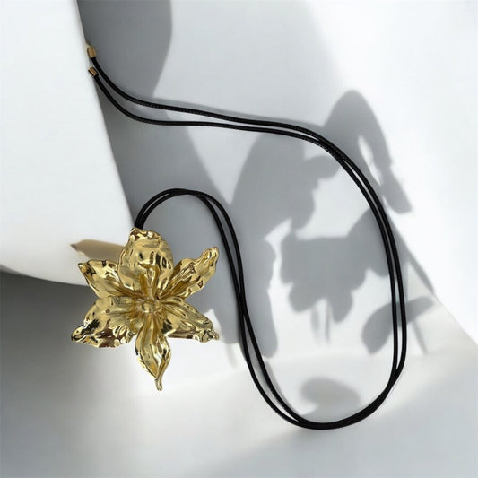 GOLD ORCHID NECKLACE