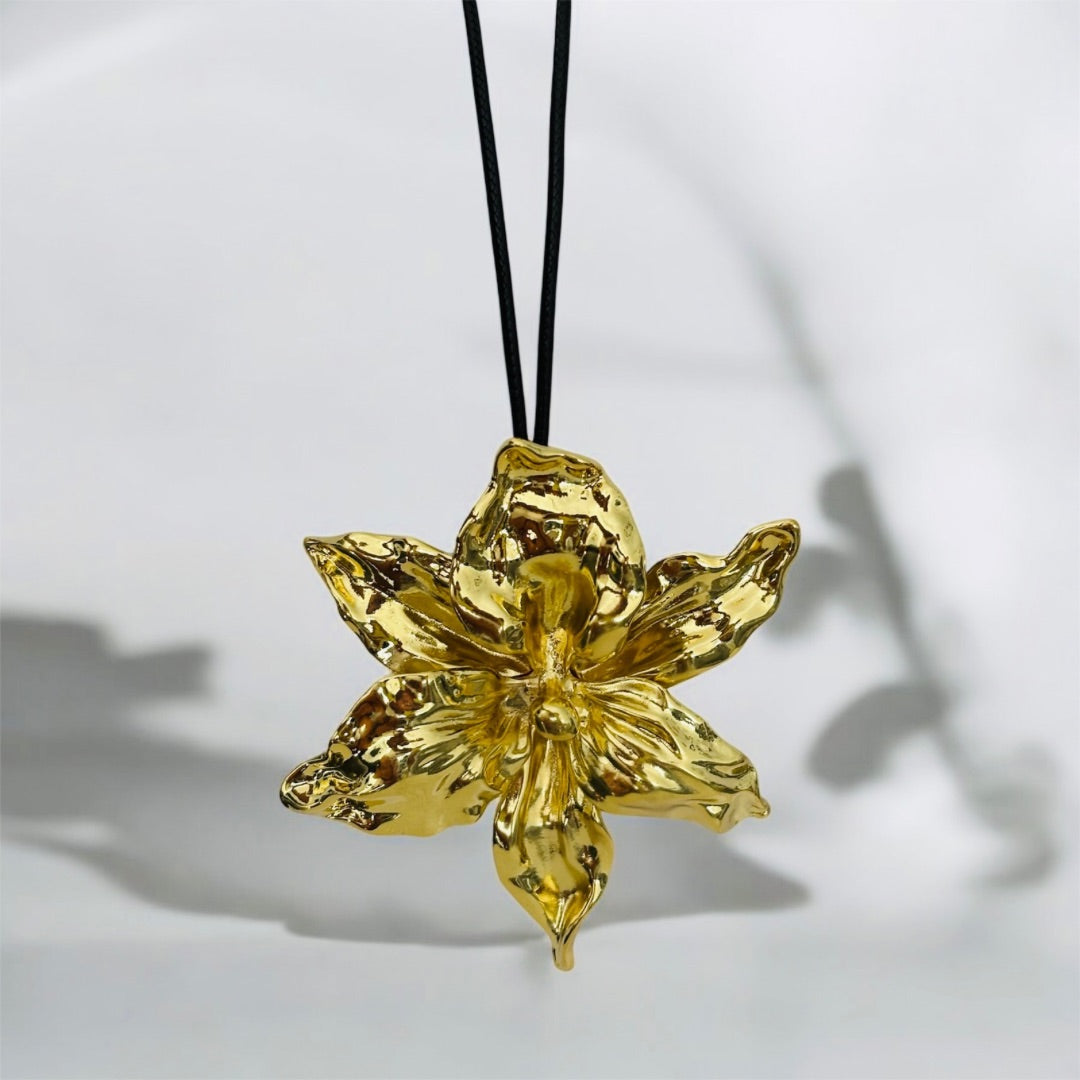 GOLD ORCHID NECKLACE