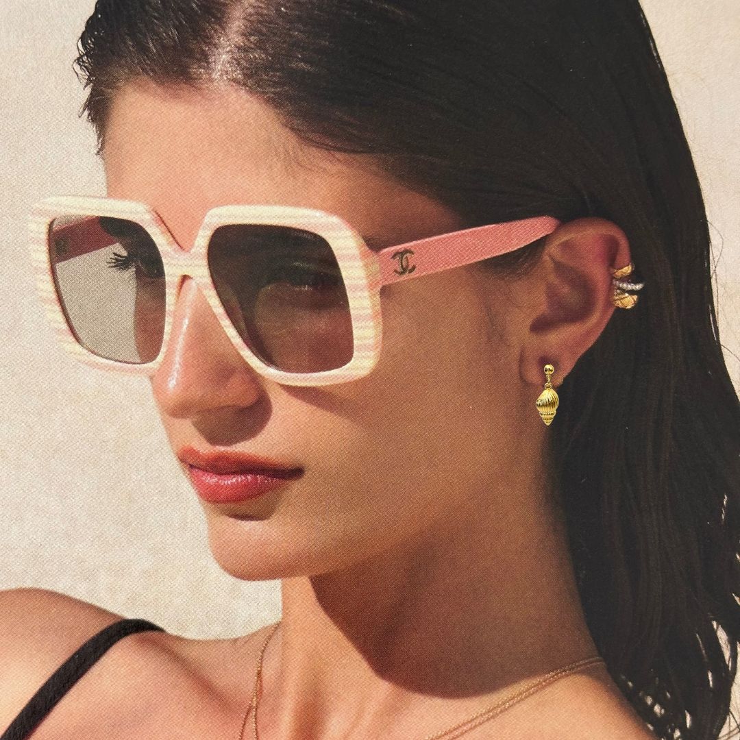 GOLDEN SHELL CHARM STUDS EARRINGS