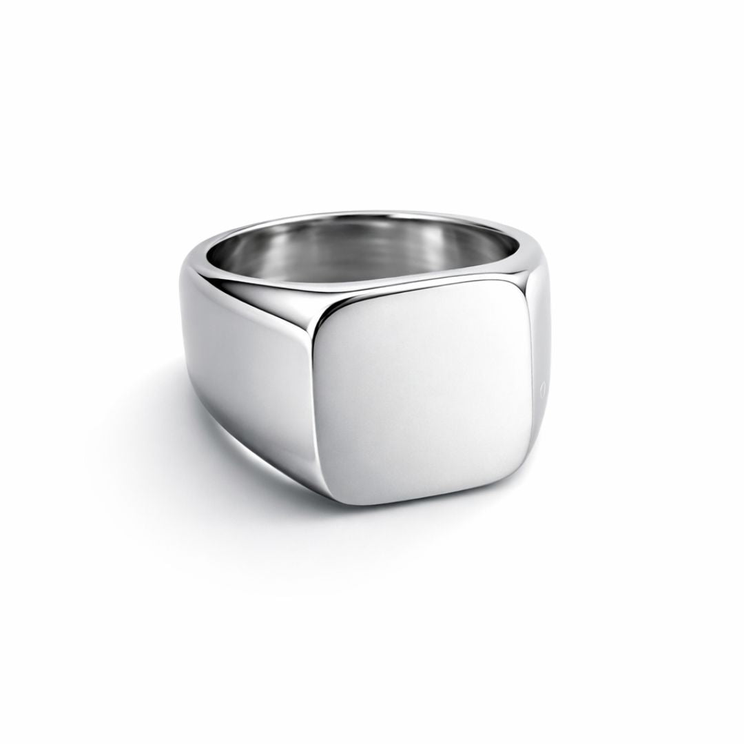 SQUARE SILVER SIGNET RING