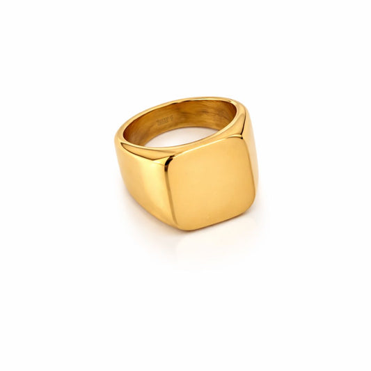 SQUARE GOLD SIGNET RING