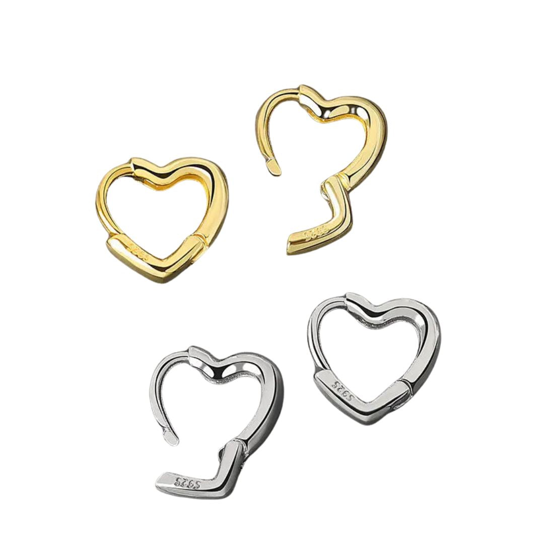 MINI HEART HOOP EARRINGS